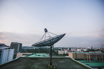 satellite dish on roof