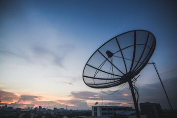 satellite dish on roof