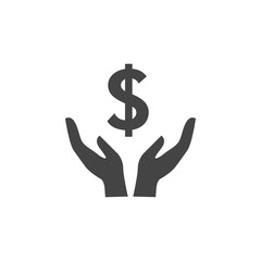 Dollar hand icon graphic design template vector