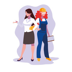 Avatar women cartoon engineer design