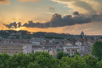 Obraz premium Overiew over Rome with St Peters Church