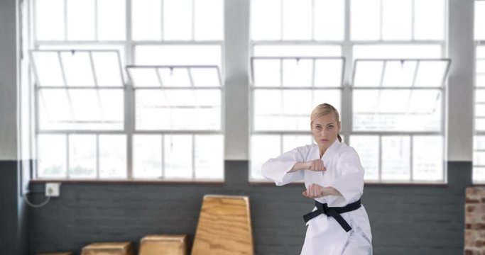 Female Karate black belt 4k