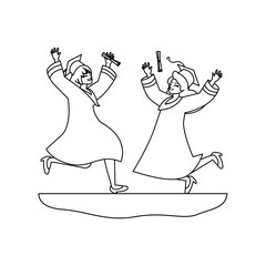 beautiful women students graduated celebrating