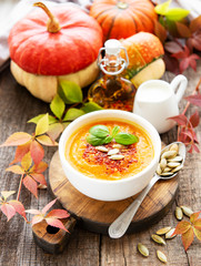 Bowl of pumpkin soup