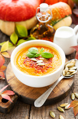 Bowl of pumpkin soup
