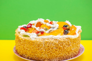 FRESH AND COLORFUL SUMMER FRUIT CAKE