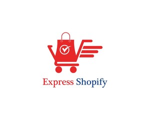 Express online shop logo concept design template vector