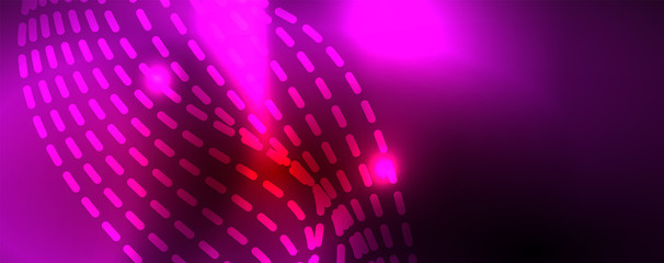 Obraz premium Shiny neon lines techno magic futuristic background, magic energy space light concept, abstract background wallpaper design