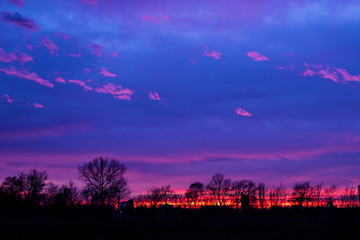 Suburban sunset