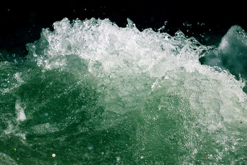 Splashes of water from the waves in the sea