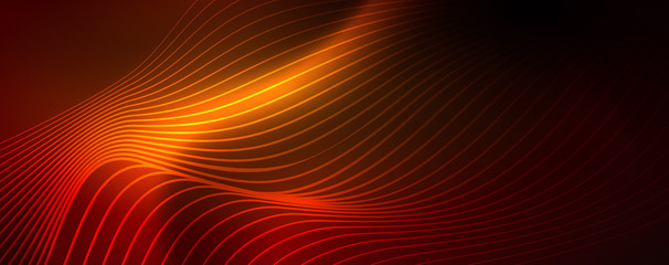 Shiny neon lines techno magic futuristic background, magic energy space light concept, abstract background wallpaper design