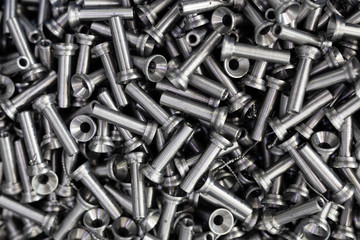 close shot of metal preparations of metal products