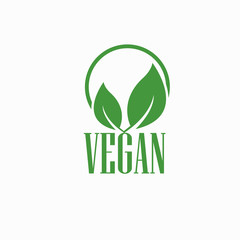 Vegan icon. Abstract leaf set isolated on white background.
