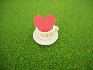 ティーカップにハート