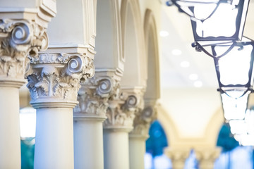 Architectural columns receding into the distance