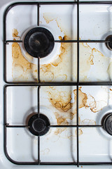 Dirty plate with stains and grease
