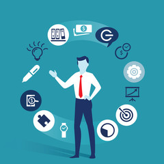  corporate management businessman presentationvector icons illustration1