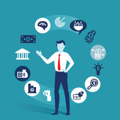  corporate management businessman presentationvector icons illustration