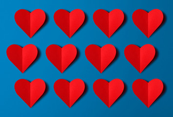 Happy Valentines day, Red Heart from paper. Good Holiday Card.