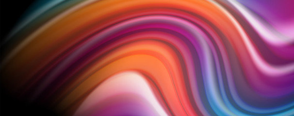 Flowing liquid colors - modern colorful flow poster. Wave liquid shapes. Art design for your design project
