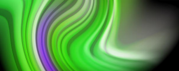Fluid liquid color wave lines, glowing colorful light effect, abstract composition template. Geometric technology abstract pattern. Movement concept
