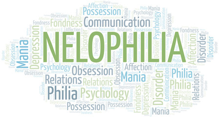 Nelophilia word cloud. Type of Philia.