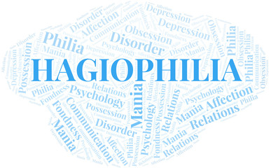 Hagiophilia word cloud. Type of Philia.