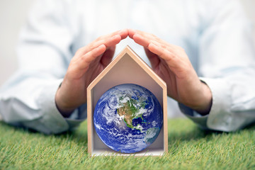 Protect the Earth, our home. Earth photo provided by Nasa. 
