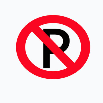 no parking sign icon red and black on white background