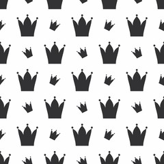 Seamless vector pattern with crown