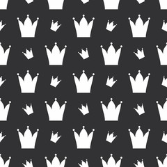 Seamless vector pattern with crown