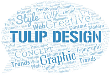 Tulip Design word cloud. Wordcloud made with text only.