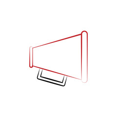 Firefighter, megaphone two color icon