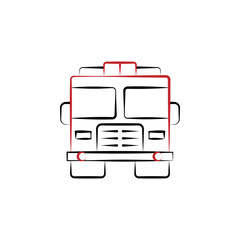 Firefighter, fire truck two color icon