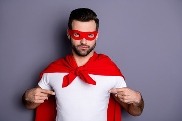 Close-up portrait of his he nice-looking attractive content candid cool virile brutal macho bearded...