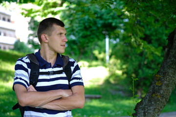 Happy young man. Portrait of young man in casual fashion clothes. 