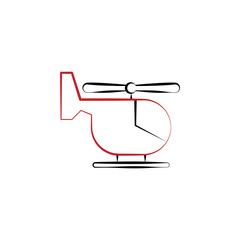 Firefighter, helicopter two color icon