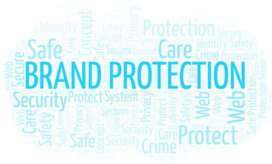 Brand Protection word cloud. Wordcloud made with text only.