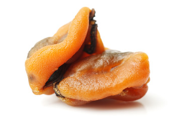 Dry Mussel on white background 
