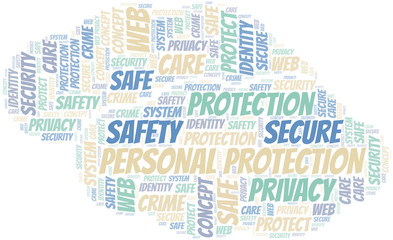Obraz premium Personal Protection word cloud. Wordcloud made with text only.