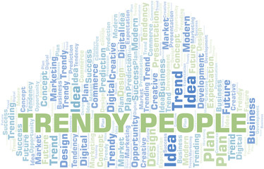Obraz premium Trendy People word cloud. Wordcloud made with text only.