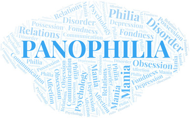 Panophilia word cloud. Type of Philia.