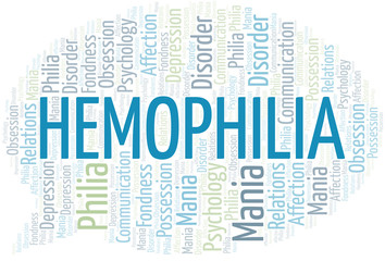 Obraz premium Hemophilia word cloud. Type of Philia.