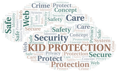 Kid Protection word cloud. Wordcloud made with text only.