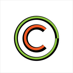 Fototapeta premium Copyright Icon, Copyright Letter C Symbol