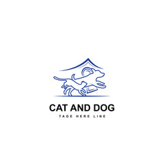 cat and dog logo template