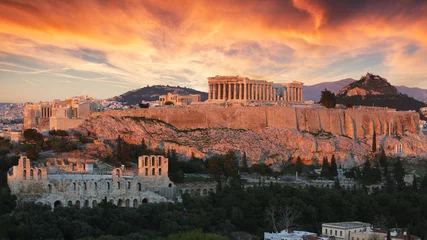 Poster Athen - Akropolis bei Sonnenuntergang, Griechenland © TTstudio