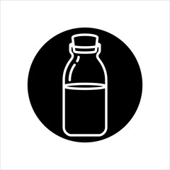 Milk Bottle Icon, Glass Milk Bottle