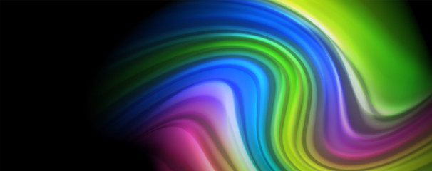 Obraz premium Flowing liquid colors - modern colorful flow poster. Wave liquid shapes. Art design for your design project
