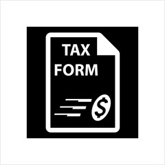 Tax Document Icon, Tax Payment Concept